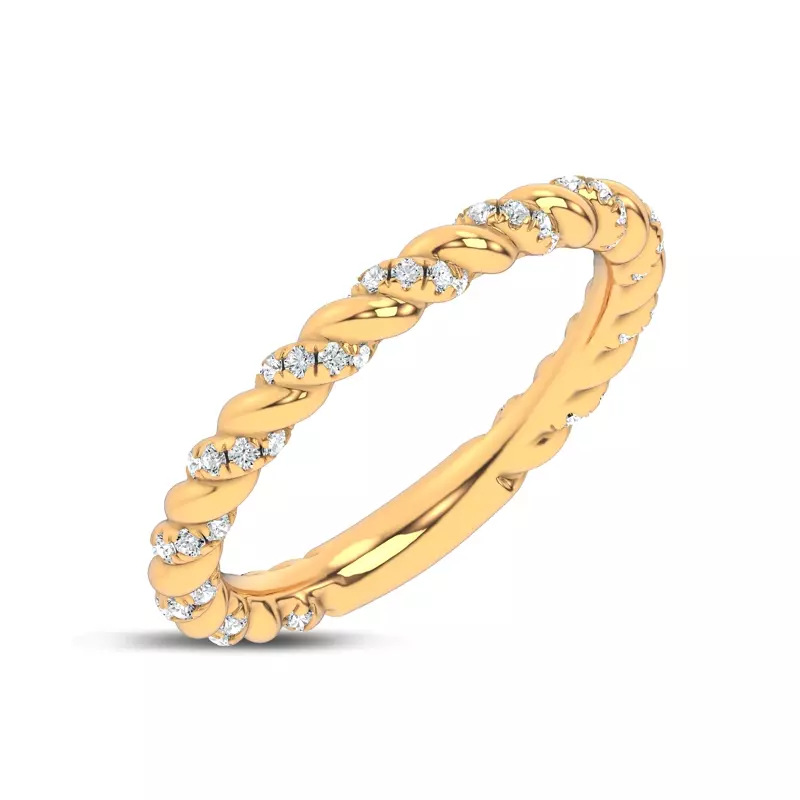 14K Yellow Gold Dorza Twisted Pavé Band