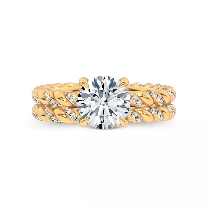 14K Yellow Gold Dorza Twisted Pavé Band