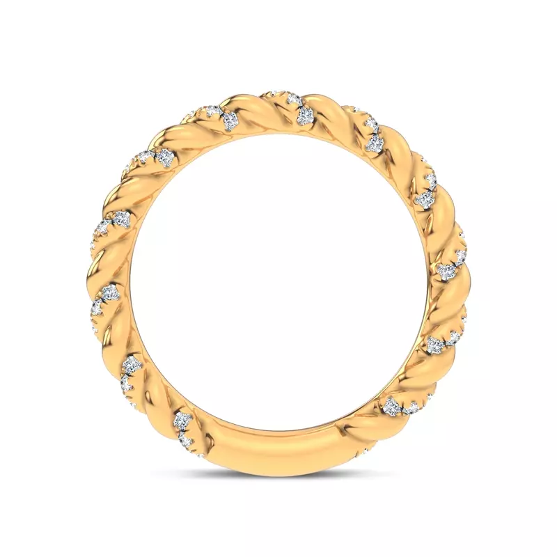 14K Yellow Gold Dorza Twisted Pavé Band