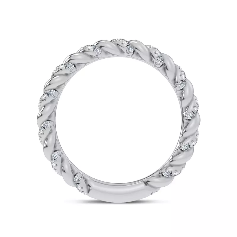 Platinum Dorza Twisted Pavé Band