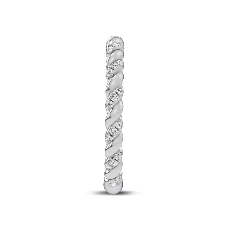 Platinum Dorza Twisted Pavé Band