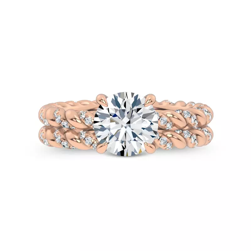 18K Rose Gold Dorza Twisted Pavé Band