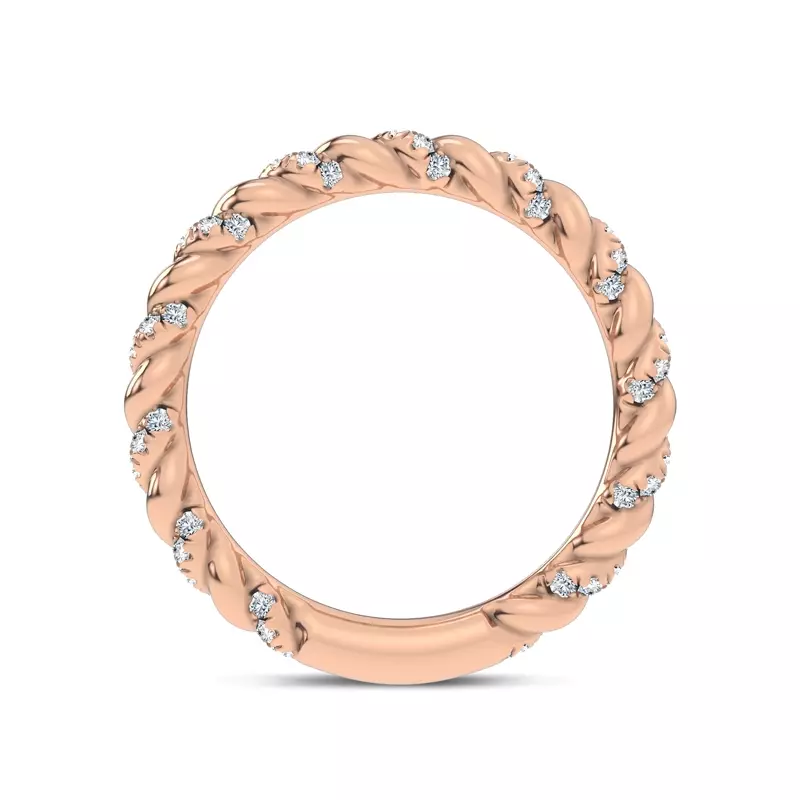18K Rose Gold Dorza Twisted Pavé Band