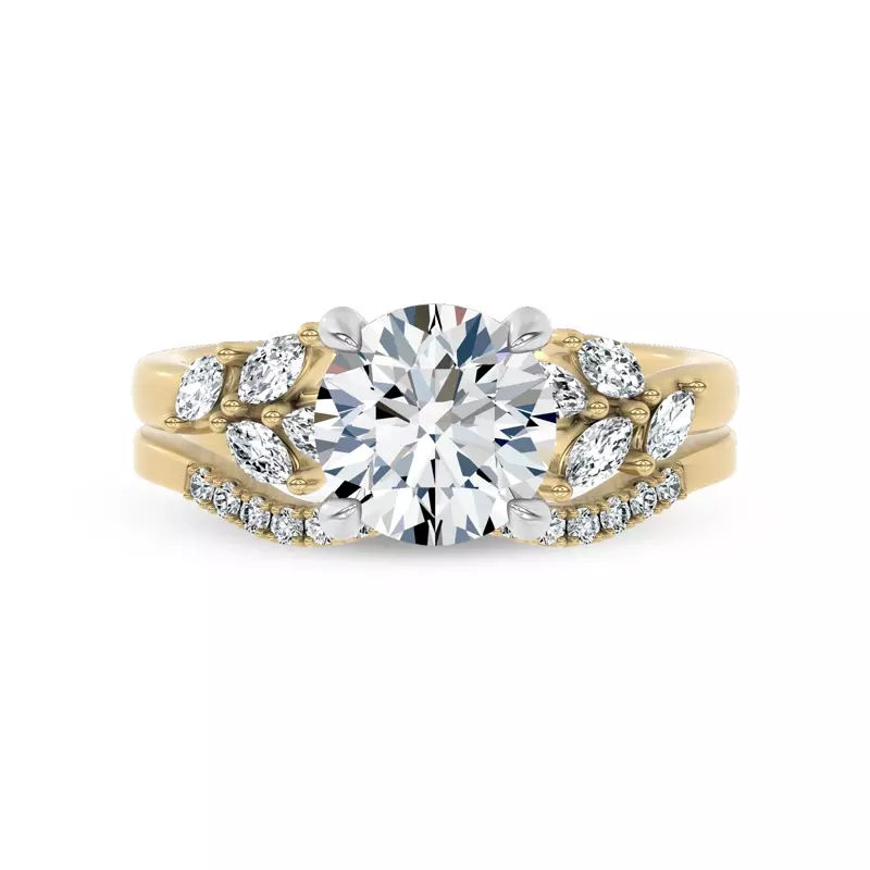 14K Yellow Gold Seravine Contour Pavé Lab Band