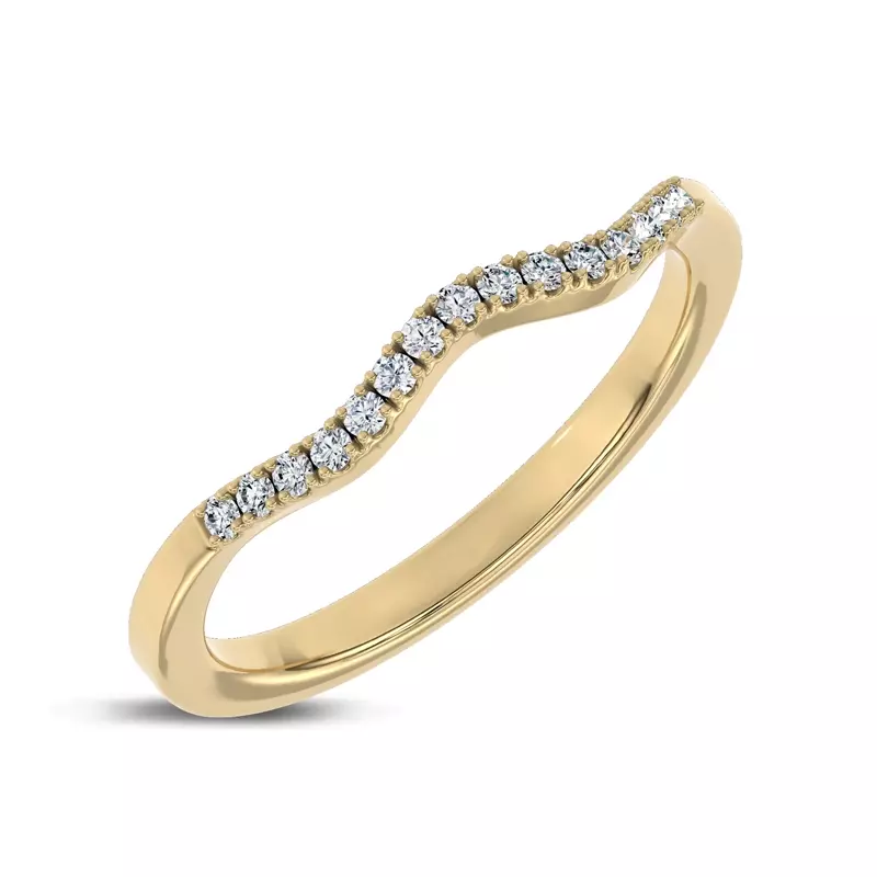 14K Yellow Gold Seravine Contour Pavé Band