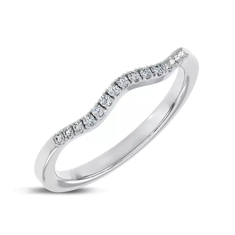 Platinum Seravine Contour Pavé Band