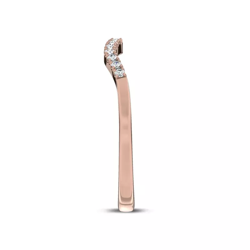18K Rose Gold Seravine Contour Pavé Band