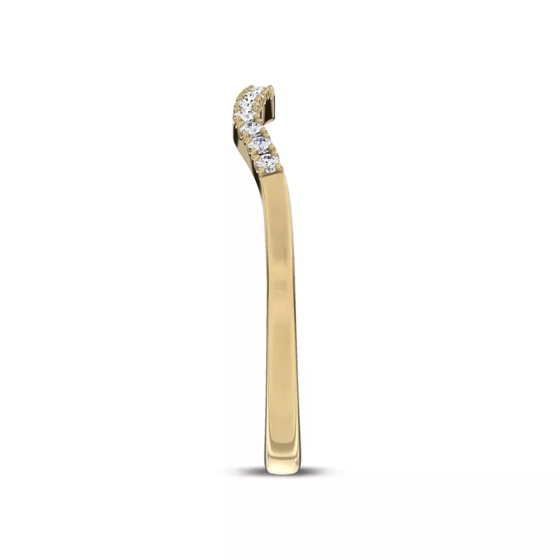 18K Yellow Gold Seravine Contour Pavé Lab Band