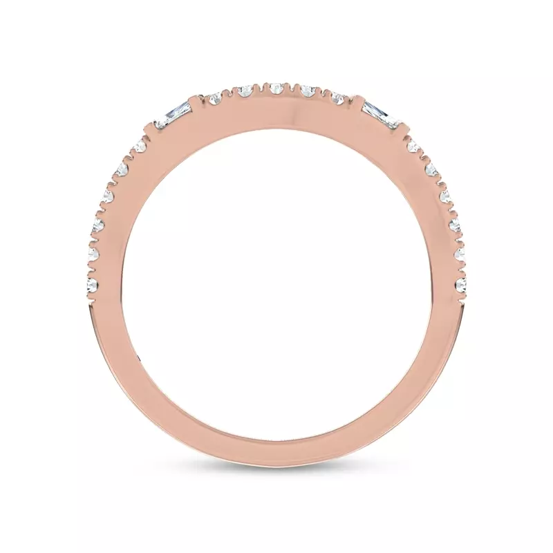14K Rose Gold Celestine Baguette Lab Band by Christian Siriano