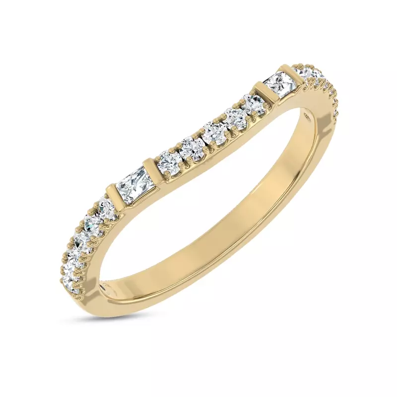 14K Yellow Gold Celestine Baguette Lab Band by Christian Siriano