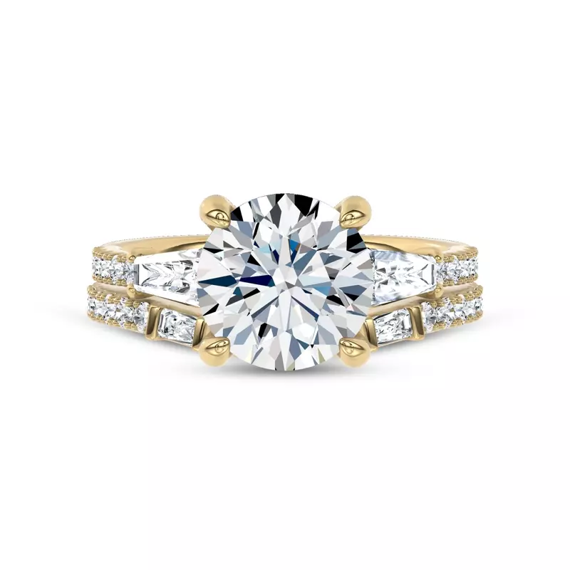 14K Yellow Gold Celestine Baguette Lab Band by Christian Siriano