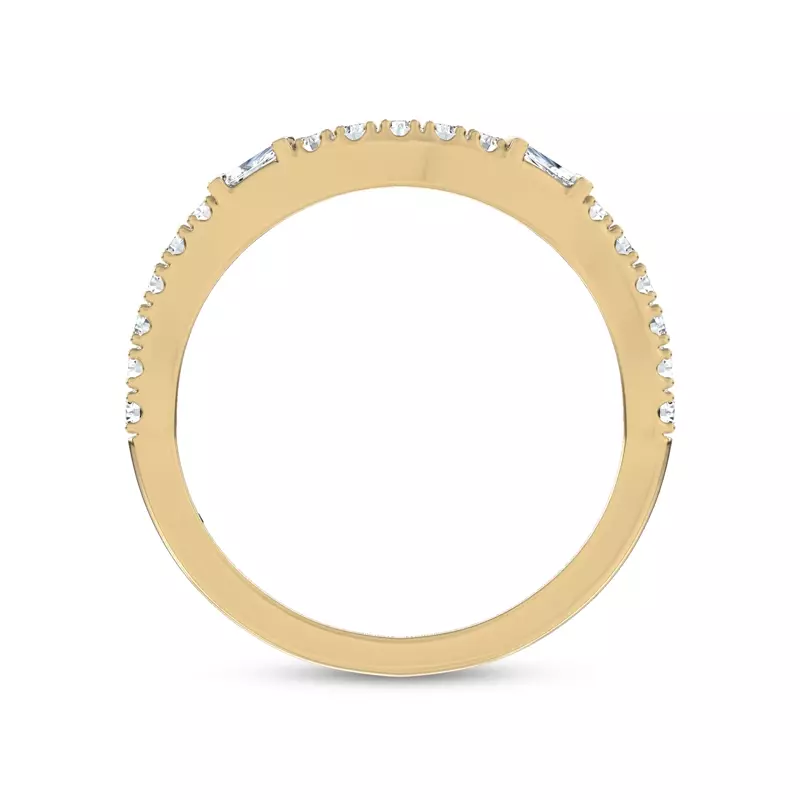 14K Yellow Gold Celestine Baguette Lab Band by Christian Siriano