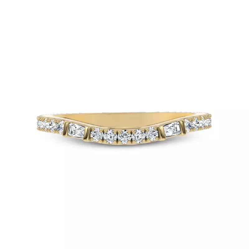 18K Yellow Gold Celestine Baguette Lab Band by Christian Siriano