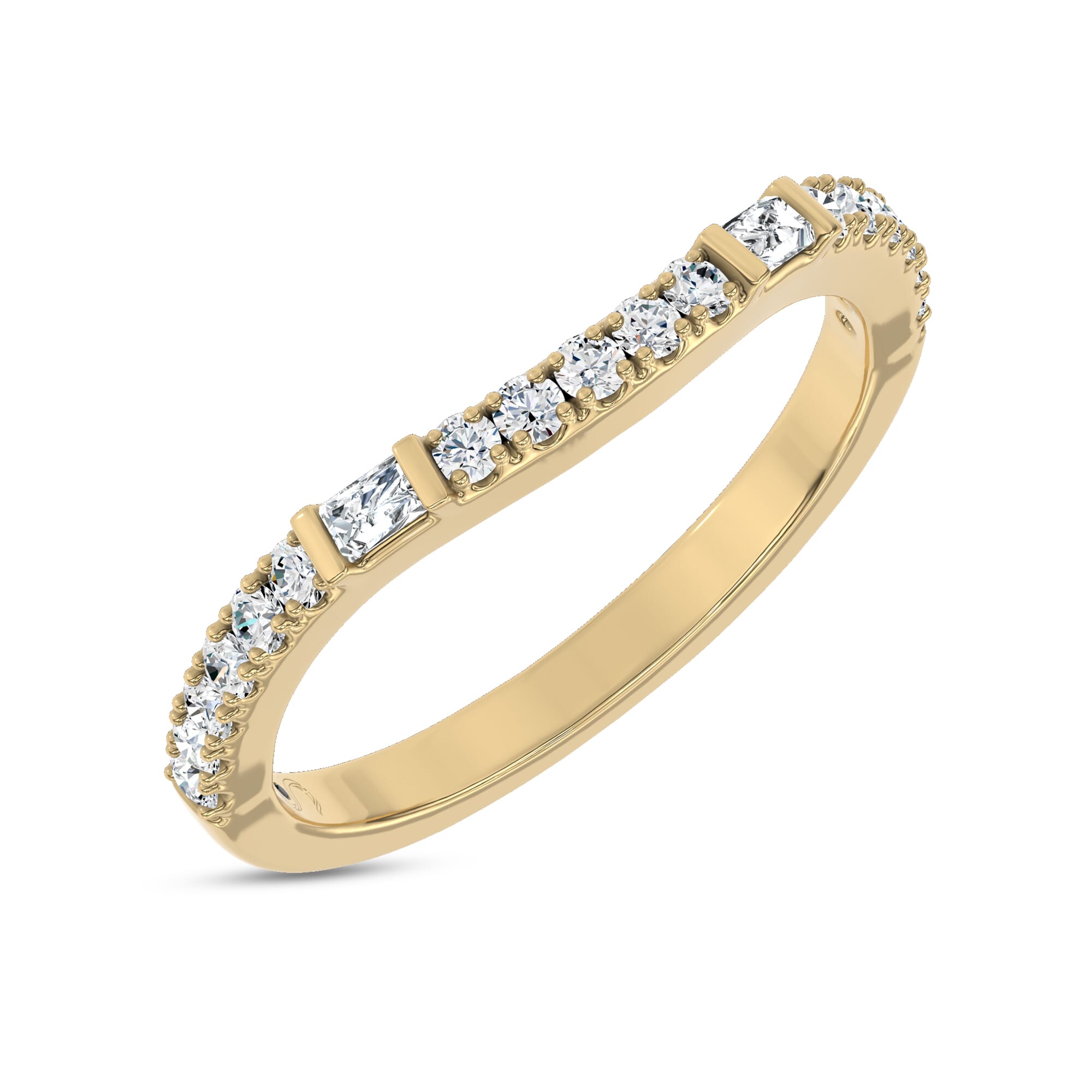 18K Yellow Gold Celestine Baguette Lab Band by Christian Siriano