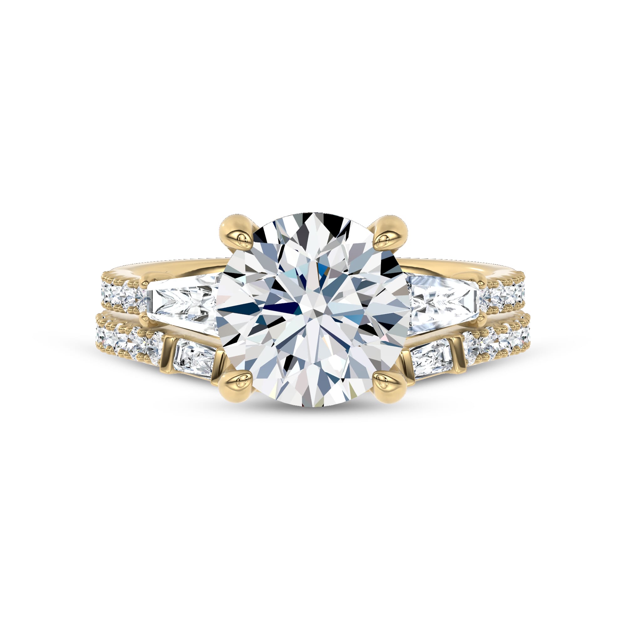 18K Yellow Gold Celestine Baguette Lab Band by Christian Siriano