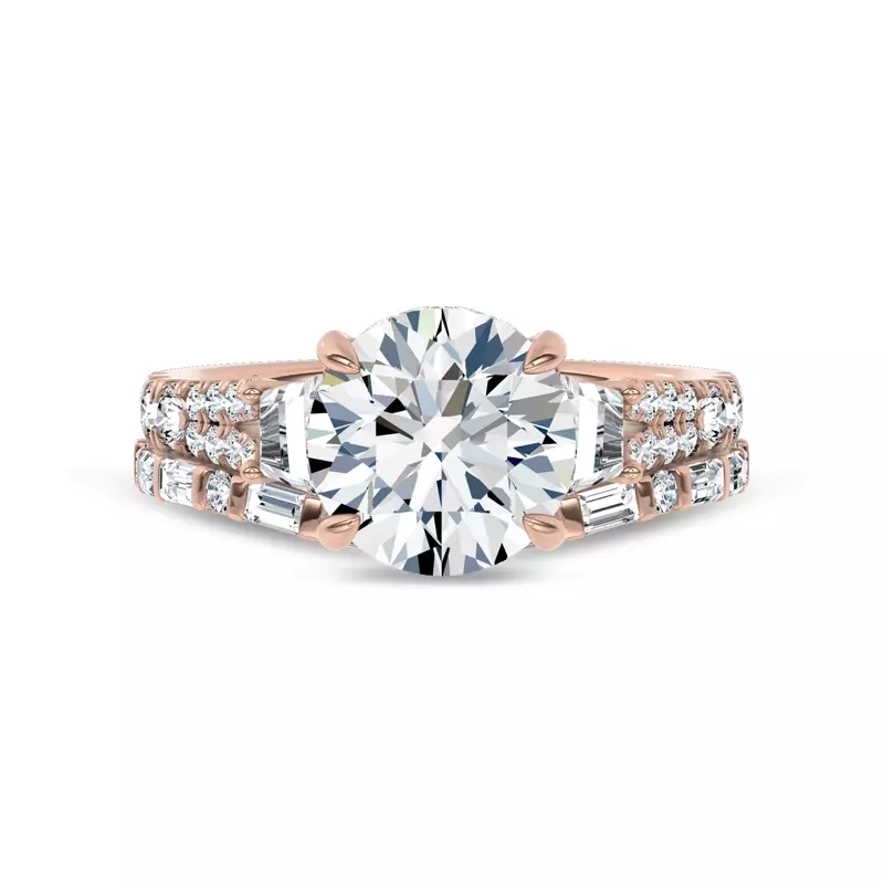 14K Rose Gold Mirabel Baguette Contoured Lab Band by Christian Siriano