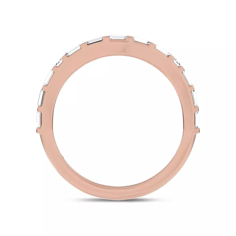 14K Rose Gold Mirabel Baguette Contoured Lab Band by Christian Siriano