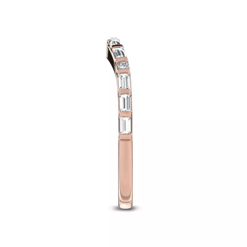 14K Rose Gold Mirabel Baguette Contoured Lab Band by Christian Siriano