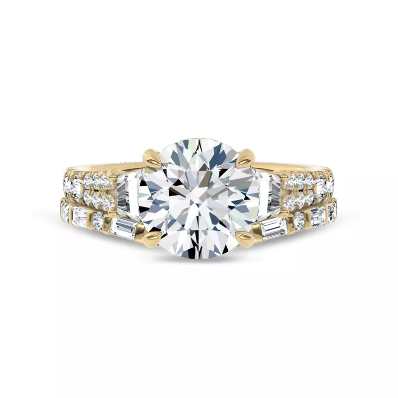 14K Yellow Gold Mirabel Baguette Contoured Lab Band by Christian Siriano
