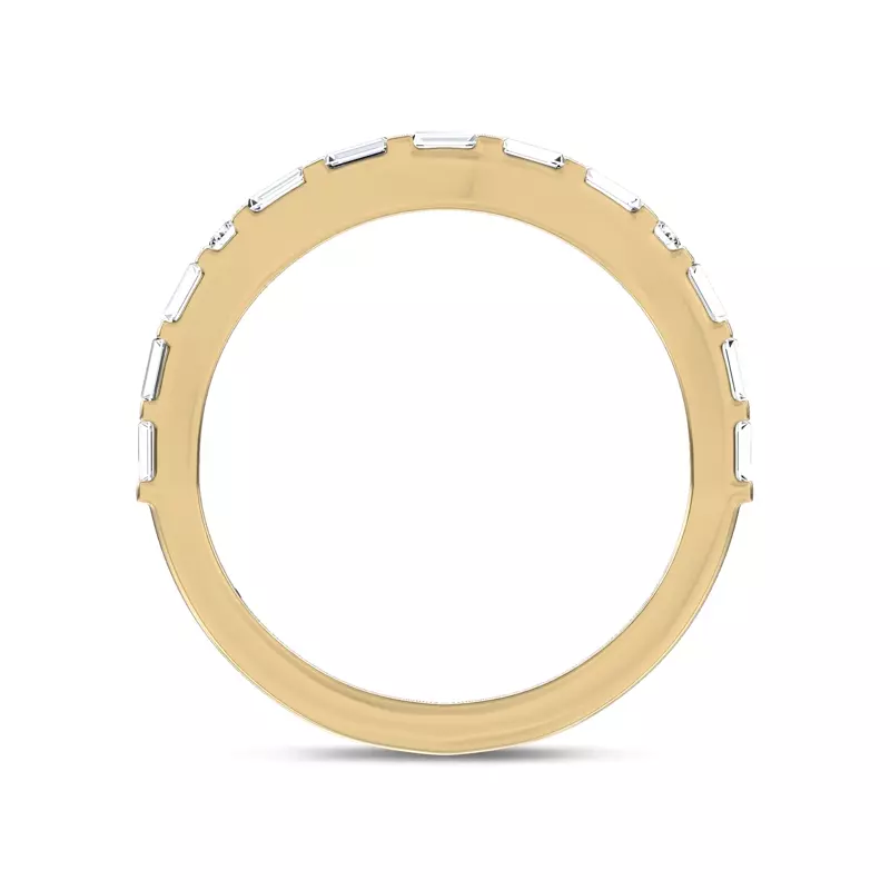 14K Yellow Gold Mirabel Baguette Contoured Lab Band by Christian Siriano