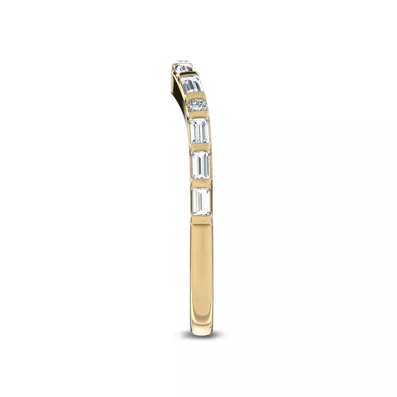 14K Yellow Gold Mirabel Baguette Contoured Lab Band by Christian Siriano