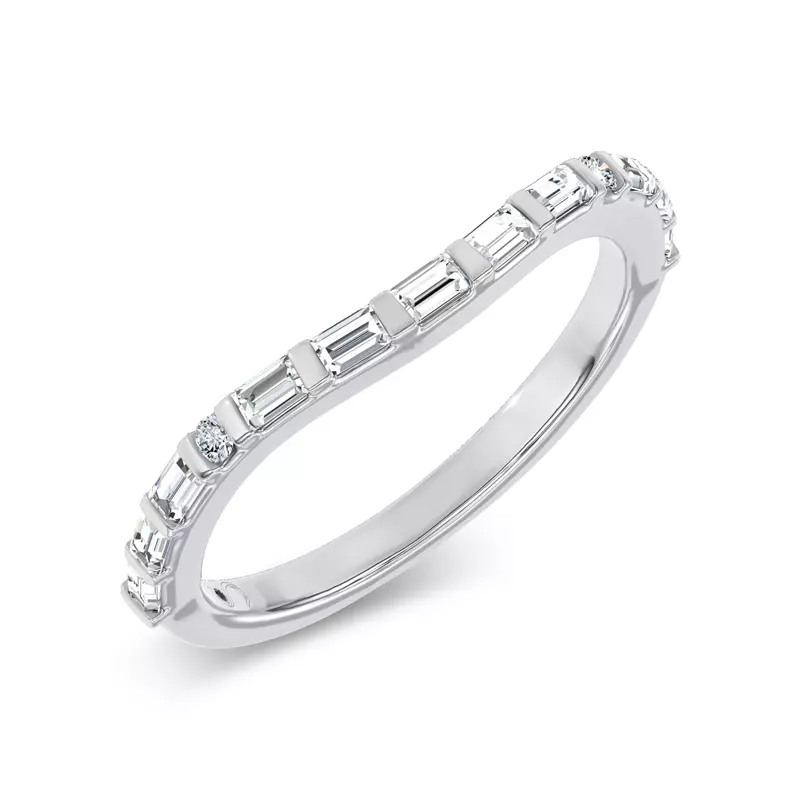 Platinum Mirabel Baguette Contoured Lab Band by Christian Siriano