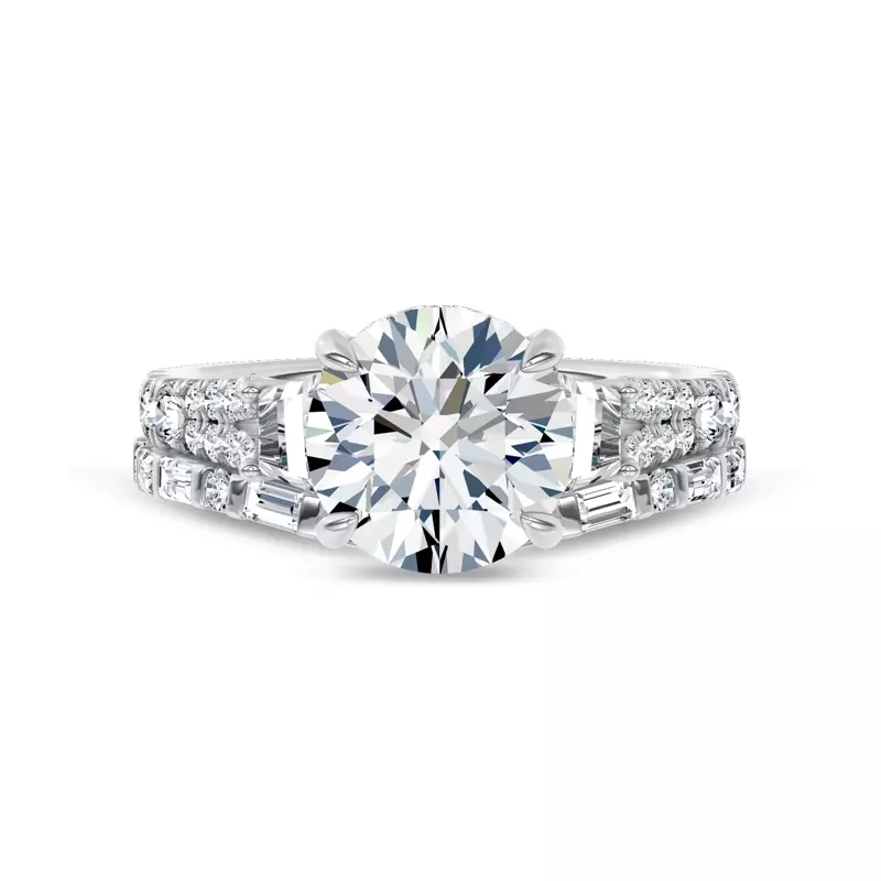 Platinum Mirabel Baguette Contoured Lab Band by Christian Siriano