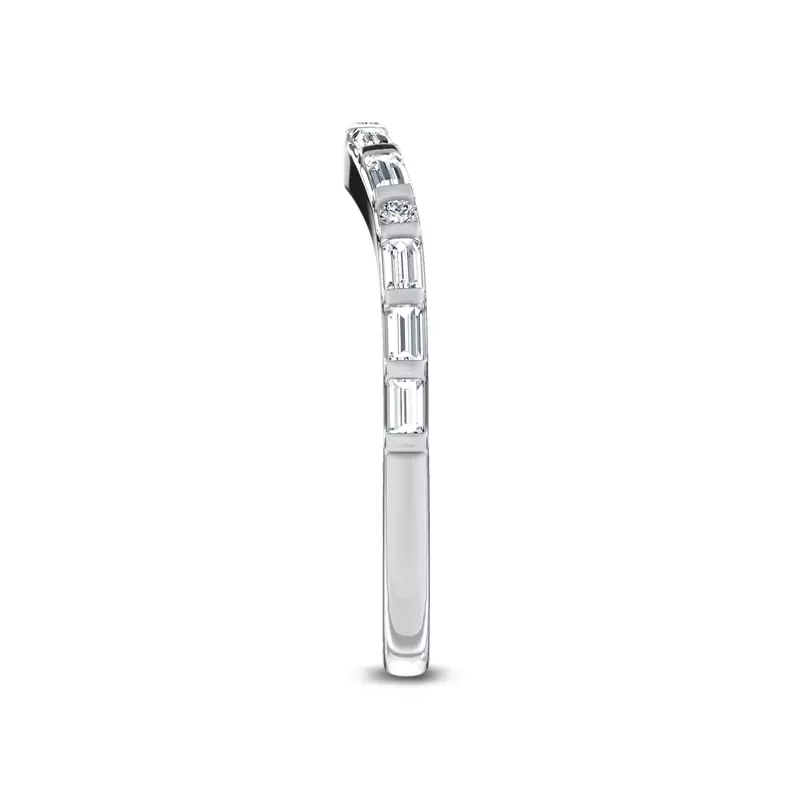 Platinum Mirabel Baguette Contoured Lab Band by Christian Siriano