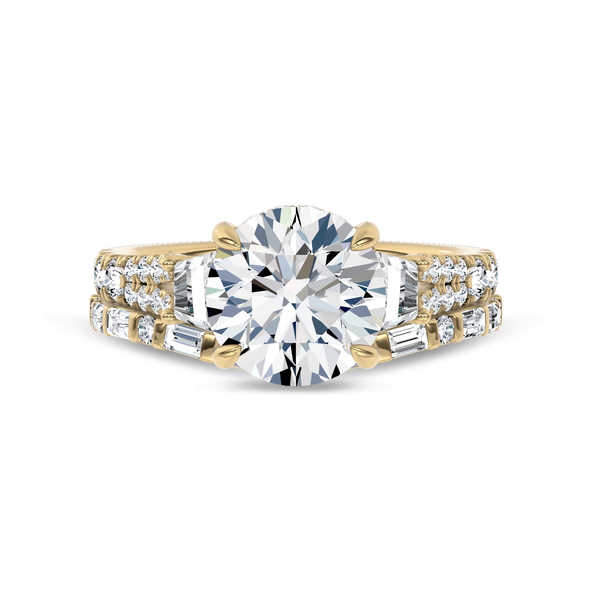 18K Yellow Gold Mirabel Baguette Contoured Lab Band by Christian Siriano