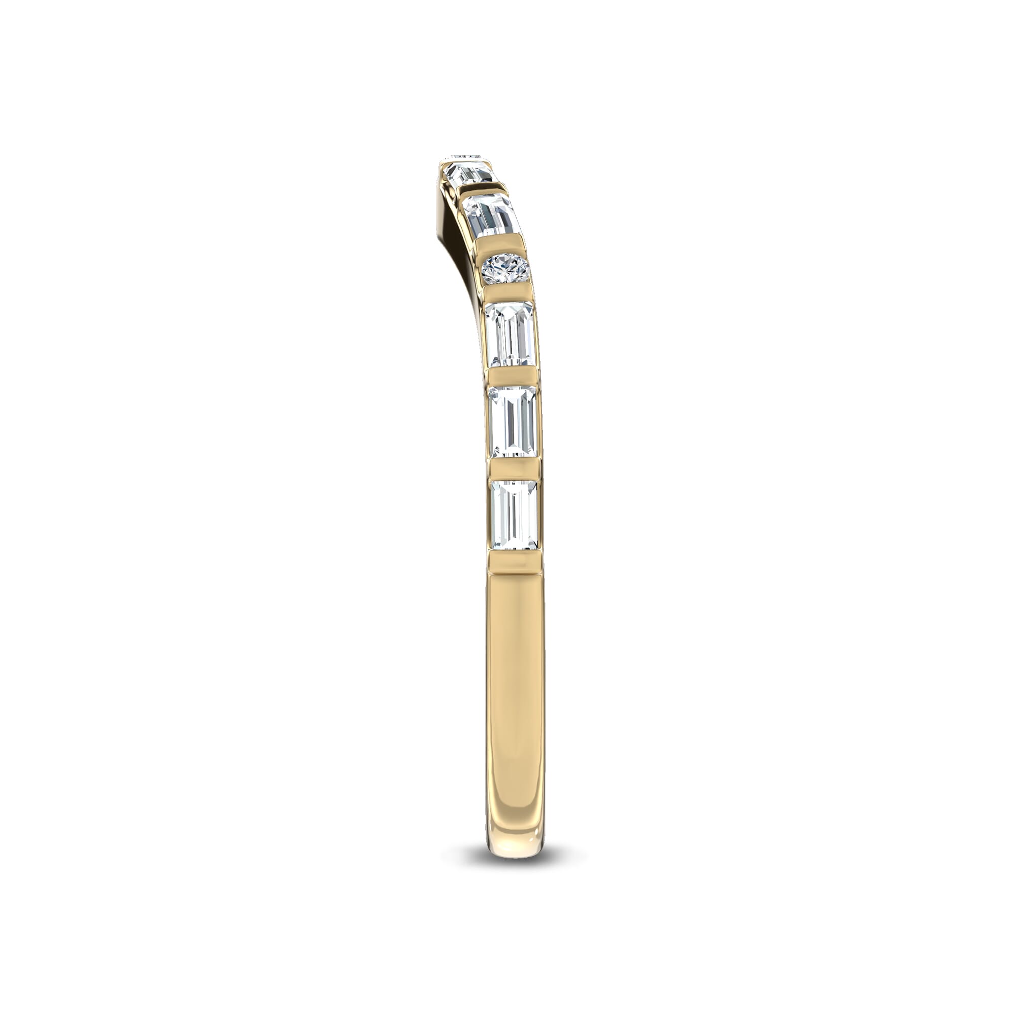 18K Yellow Gold Mirabel Baguette Contoured Lab Band by Christian Siriano