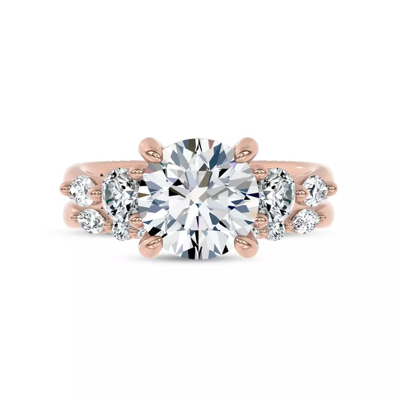 14K Rose Gold Novelle Mixed Shape Lab Band by Christian Siriano