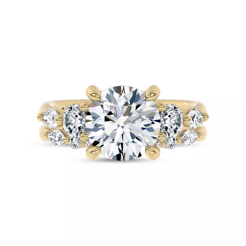 14K Yellow Gold Novelle Mixed Shape Lab Band by Christian Siriano