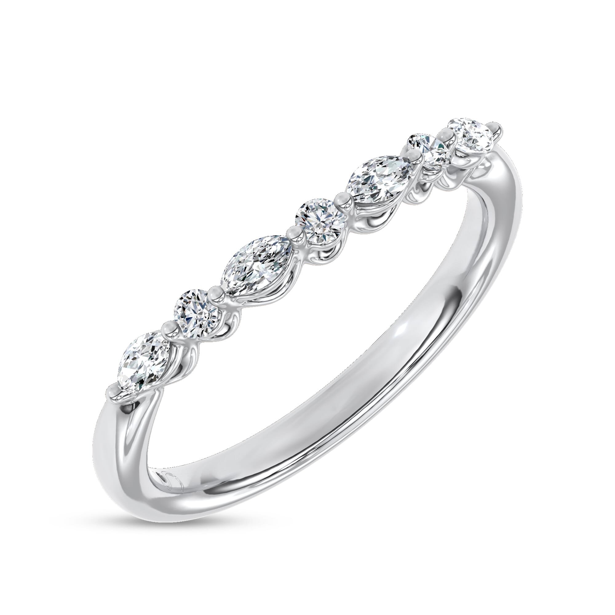 Platinum Novelle Mixed Shape Band by Christian Siriano