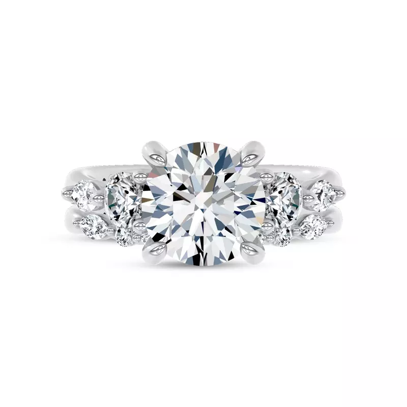 18K White Gold Novelle Mixed Shape Band by Christian Siriano