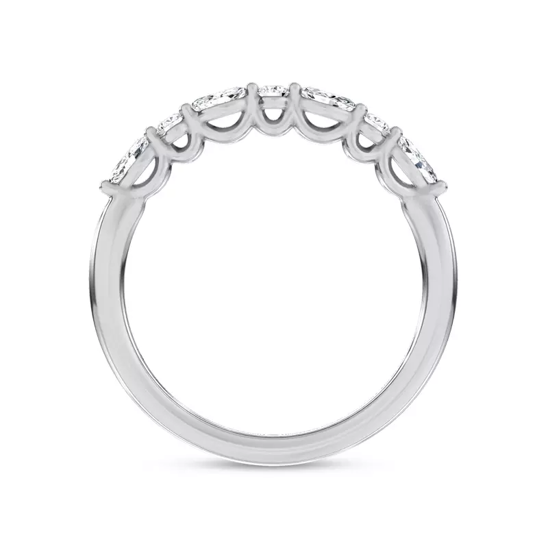 18K White Gold Novelle Mixed Shape Band by Christian Siriano
