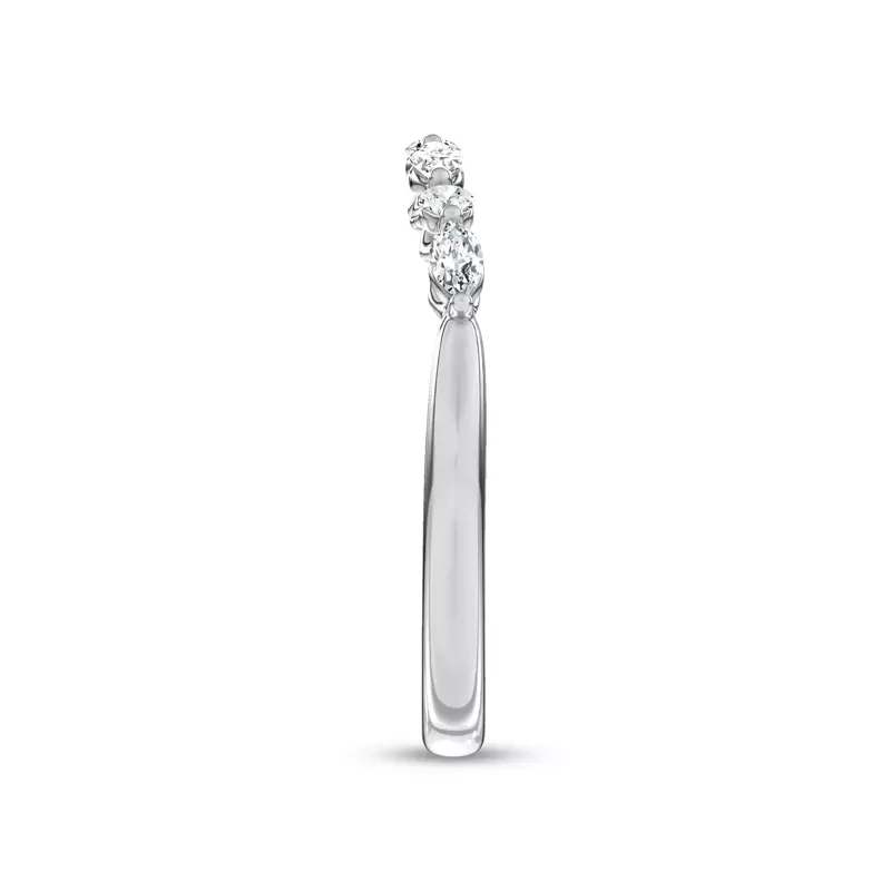 18K White Gold Novelle Mixed Shape Band by Christian Siriano