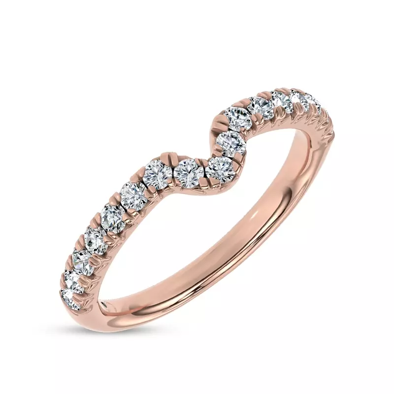 14K Rose Gold Ovation Contoured Pavé Band by Christian Siriano