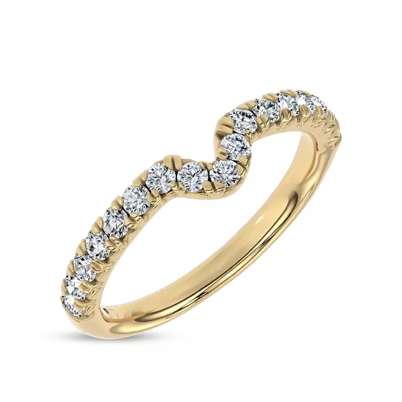 14K Yellow Gold Ovation Contoured Pavé Lab Band by Christian Siriano