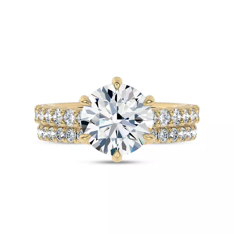 14K Yellow Gold Ovation Contoured Pavé Lab Band by Christian Siriano