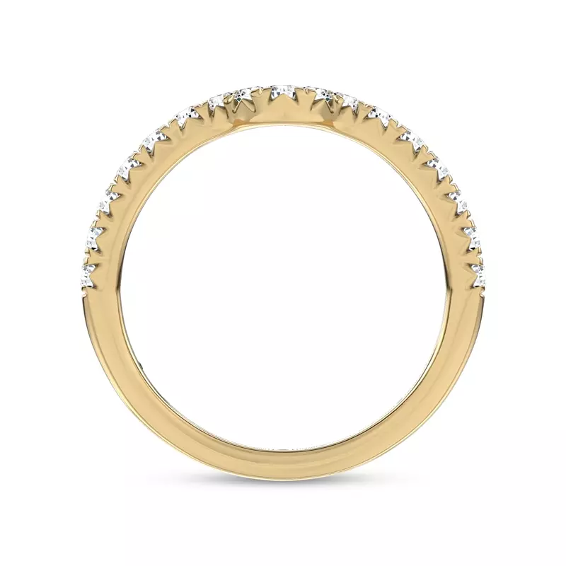 14K Yellow Gold Ovation Contoured Pavé Lab Band by Christian Siriano