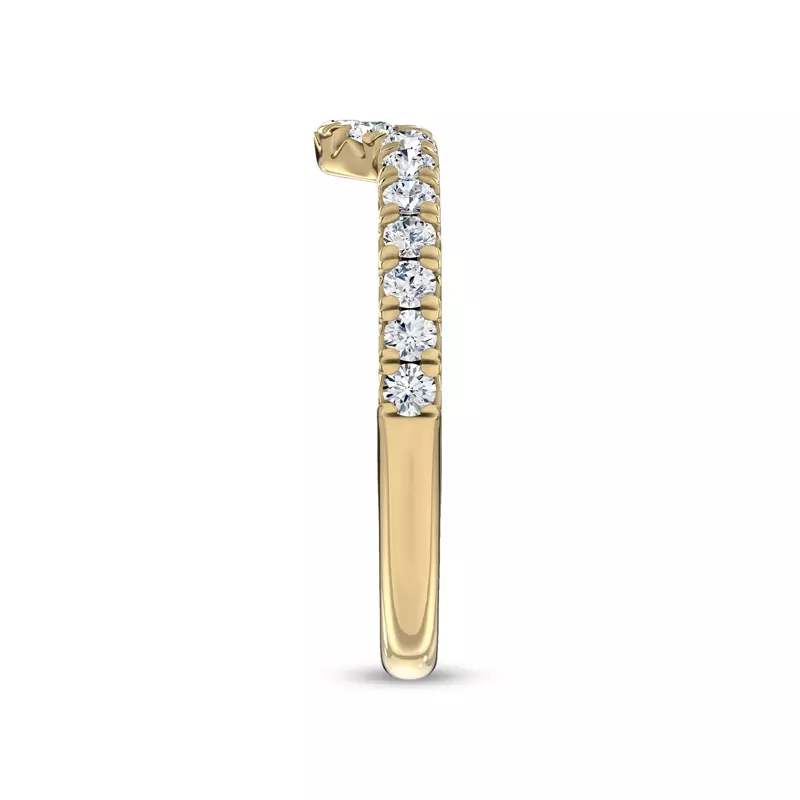14K Yellow Gold Ovation Contoured Pavé Lab Band by Christian Siriano