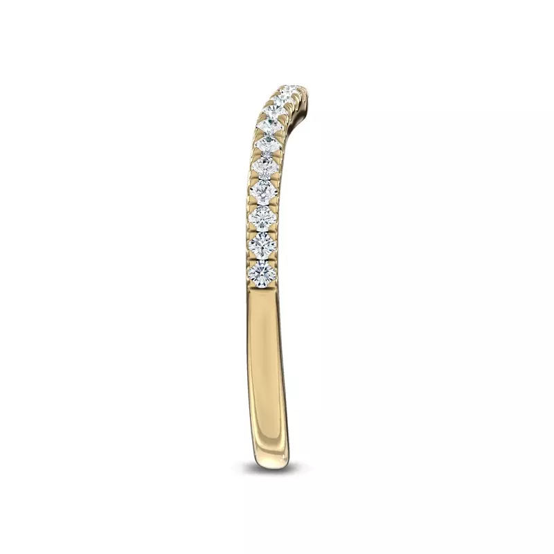 14K Yellow Gold Serenade Contoured Pavé Band by Christian Siriano
