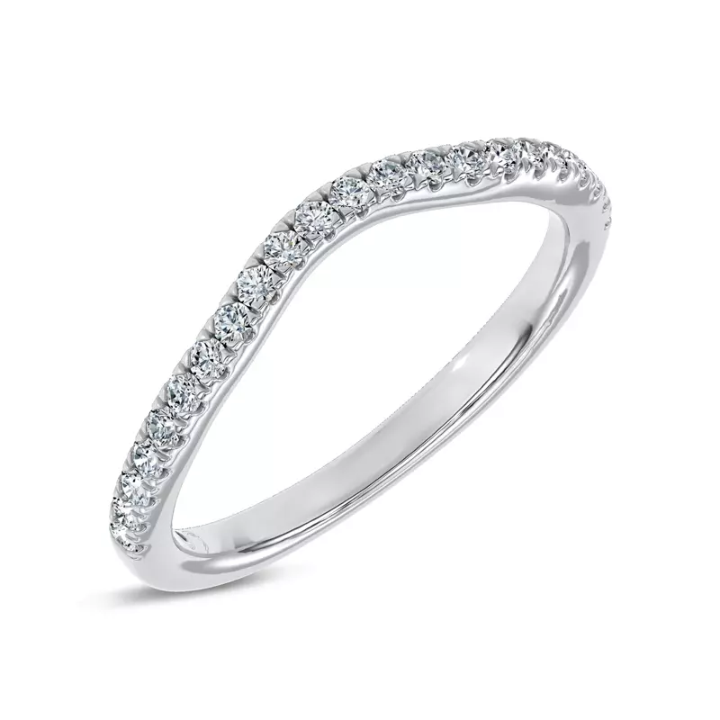 Platinum Serenade Contoured Pavé Band by Christian Siriano