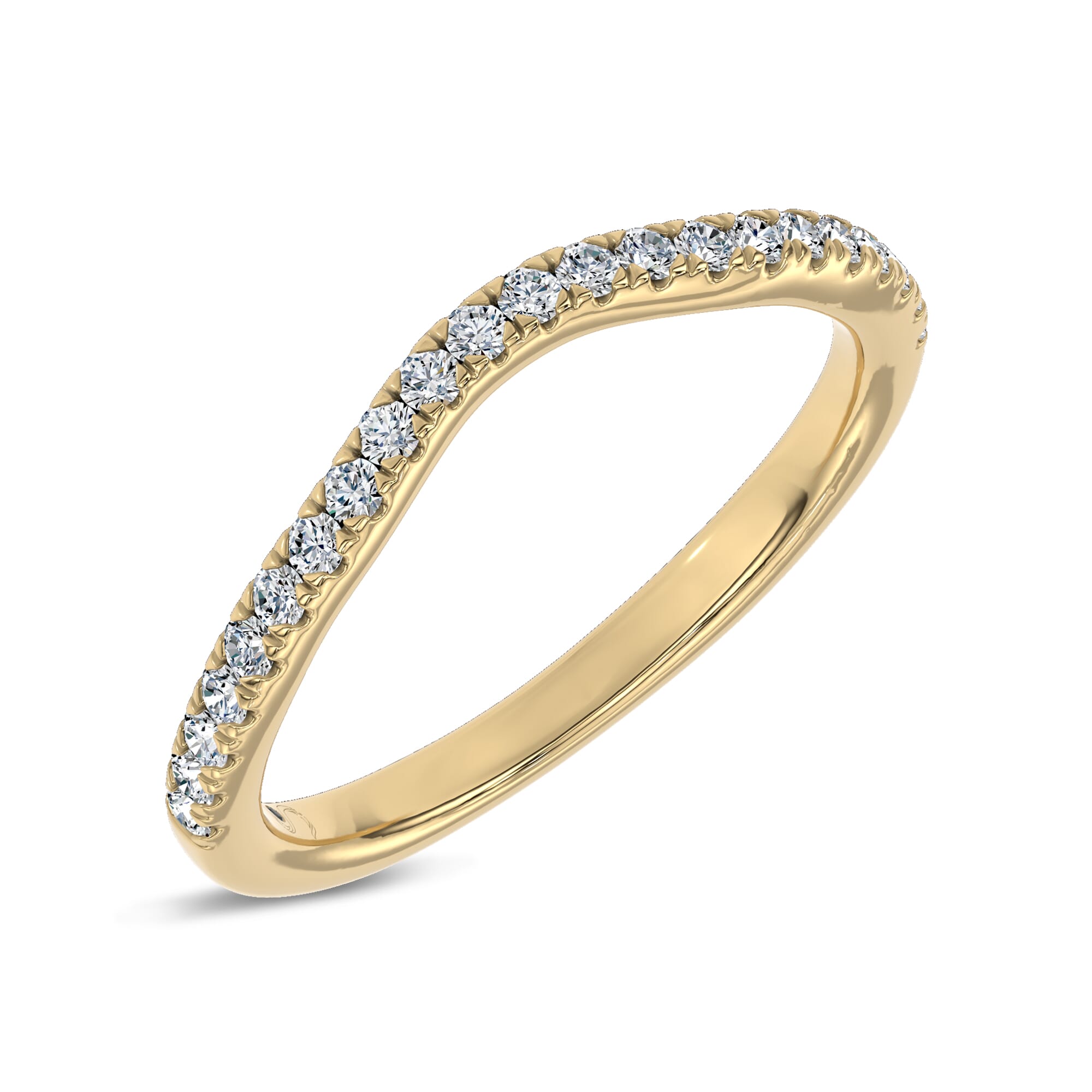 18K Yellow Gold Serenade Contoured Pavé Band by Christian Siriano