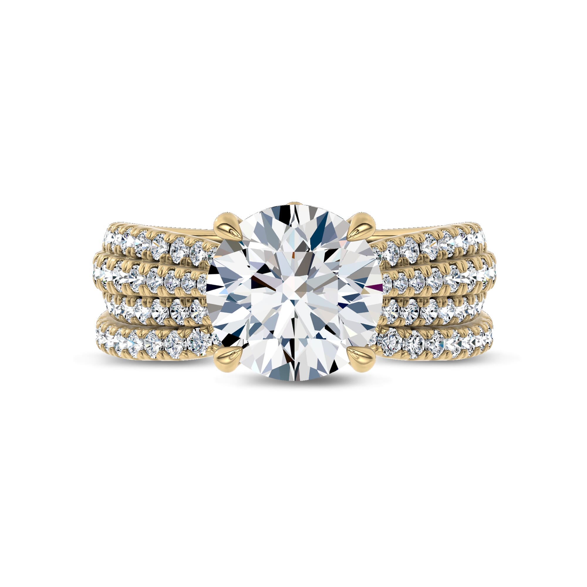 18K Yellow Gold Serenade Contoured Pavé Band by Christian Siriano