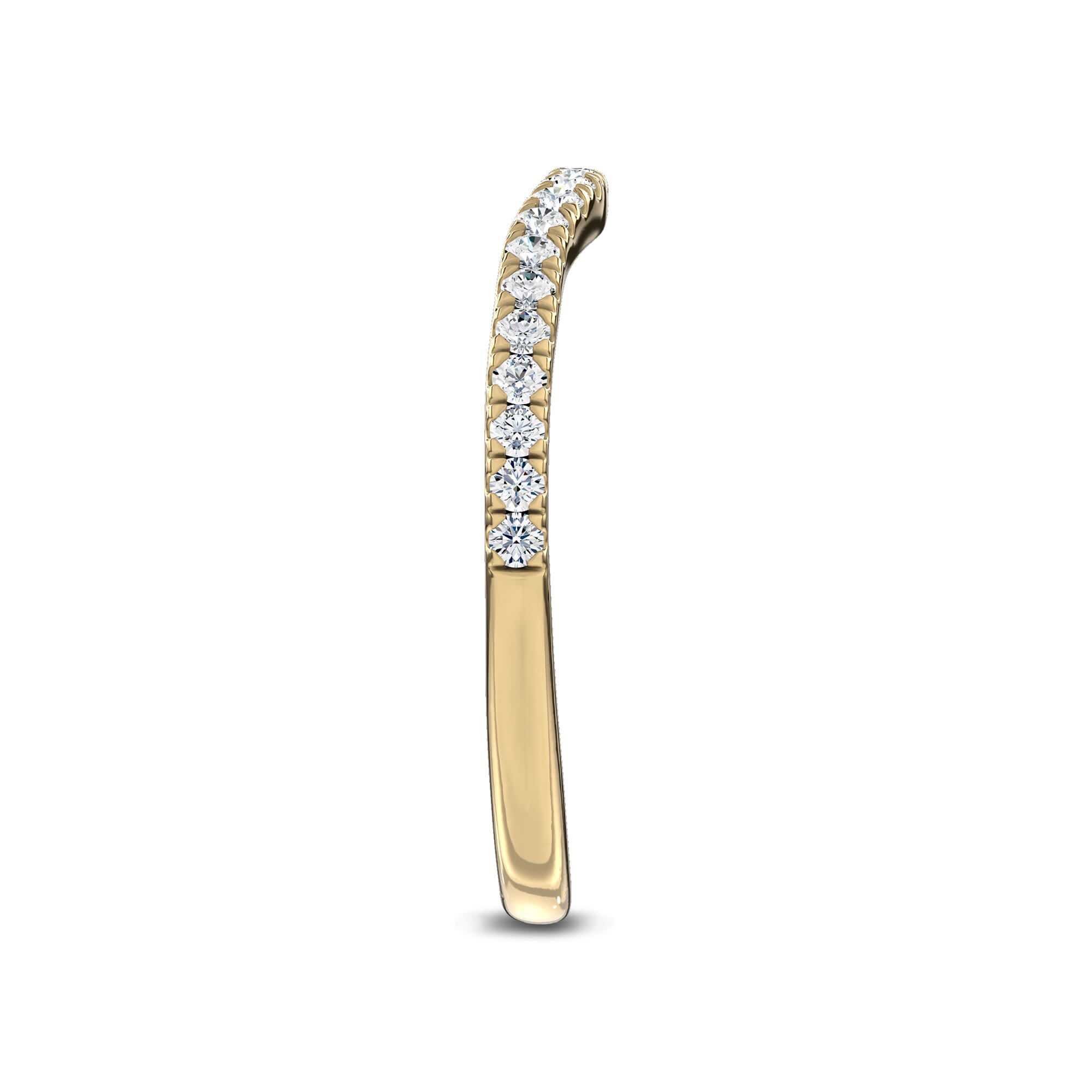 18K Yellow Gold Serenade Contoured Pavé Band by Christian Siriano