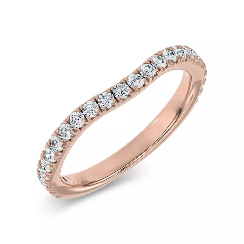 14K Rose Gold Gilded Glow Contoured Pavé Band by Christian Siriano
