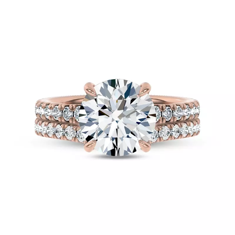 14K Rose Gold Gilded Glow Contoured Pavé Band by Christian Siriano