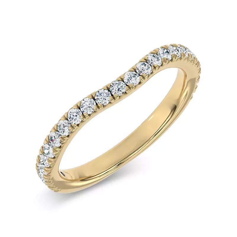 14K Yellow Gold Gilded Glow Contoured Pavé Lab Band by Christian Siriano