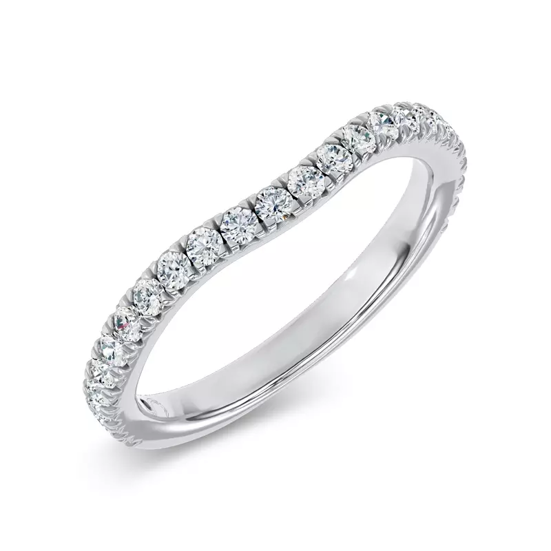 Platinum Gilded Glow Contoured Pavé Lab Band by Christian Siriano